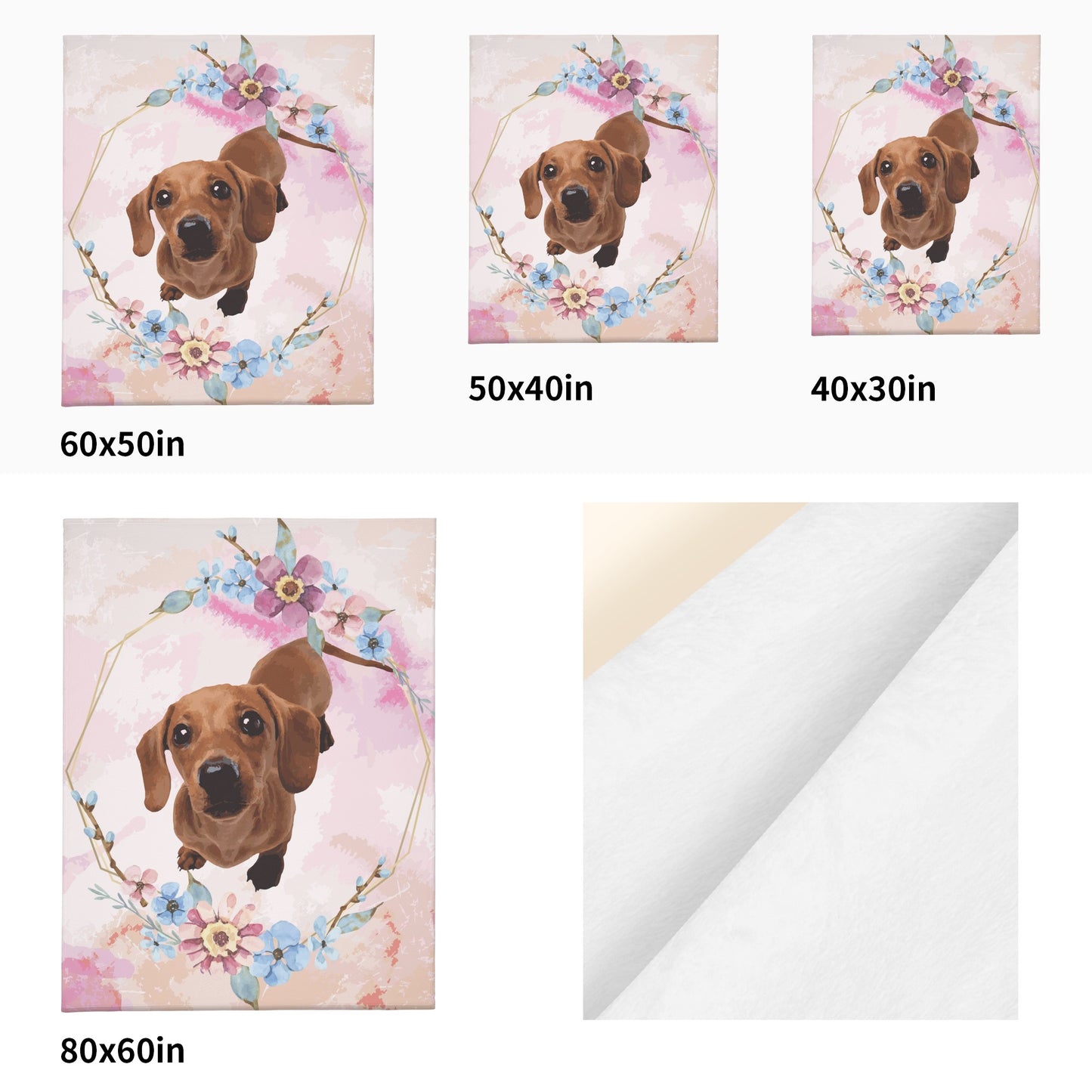 Custom  Blanket with Dachshunds Image  -  Blanket