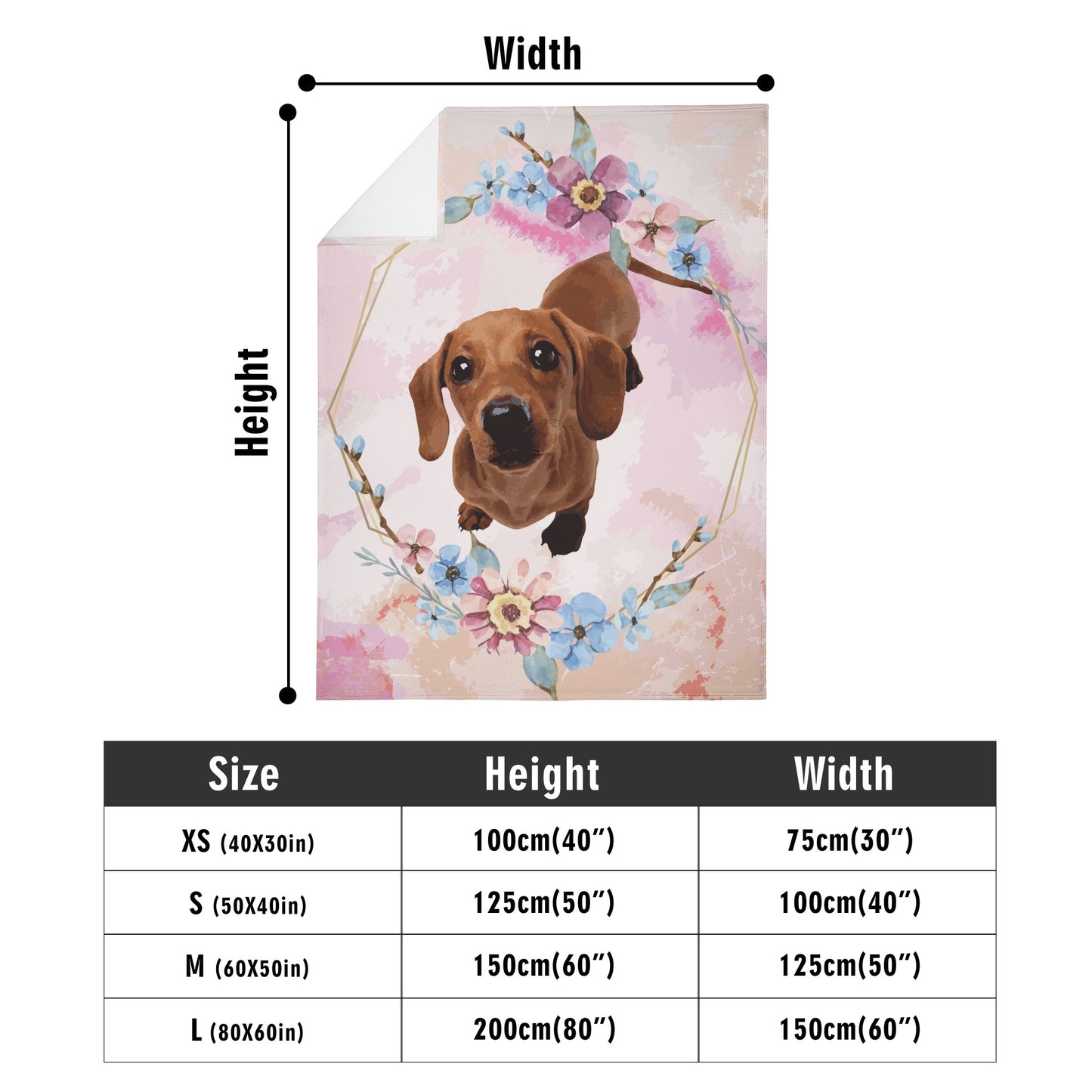 Custom  Blanket with Dachshunds Image  -  Blanket