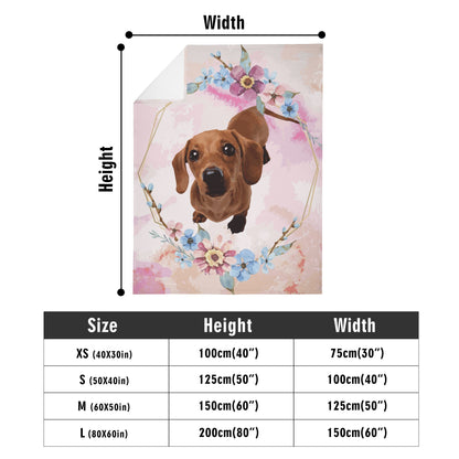 Custom  Blanket with Dachshunds Image  -  Blanket