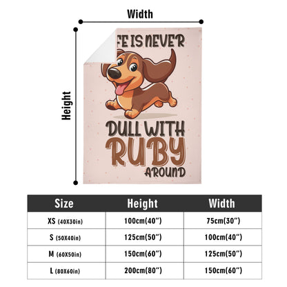 Custom blanket with dachshund name -  Blanket