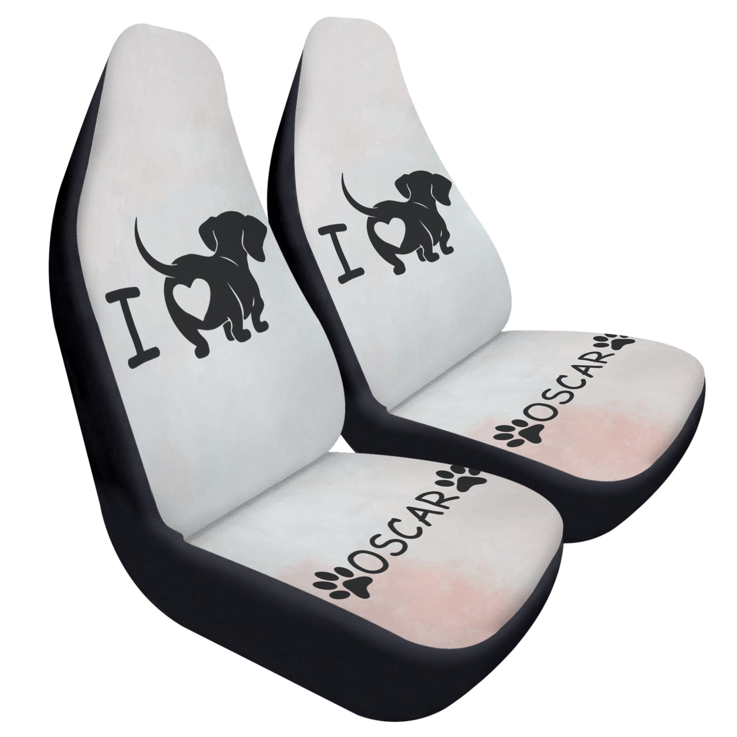 Funda de asiento de coche personalizada con nombre de Dachshunds - Funda de asiento de coche (2 piezas)