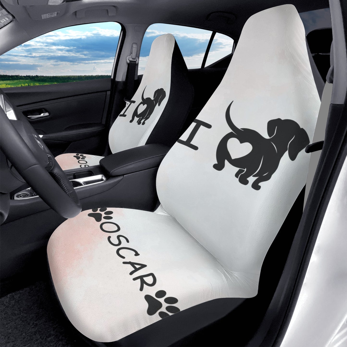 Custom Car Seat Cover with Dachshunds Name - Car Seat Cover (2 pcs)