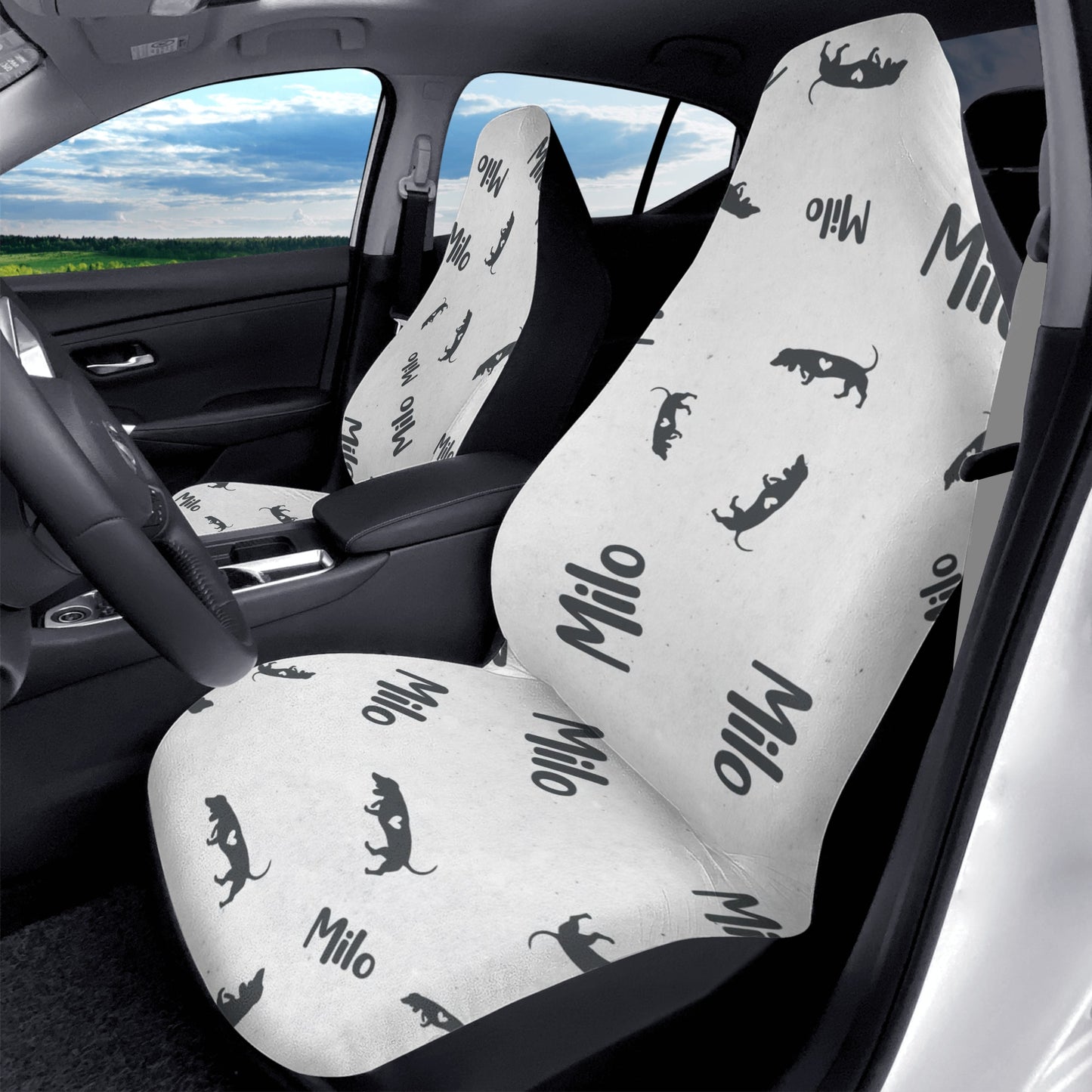 Custom Car Seat Cover with Dachshunds Name - Car Seat Cover (2 pcs)