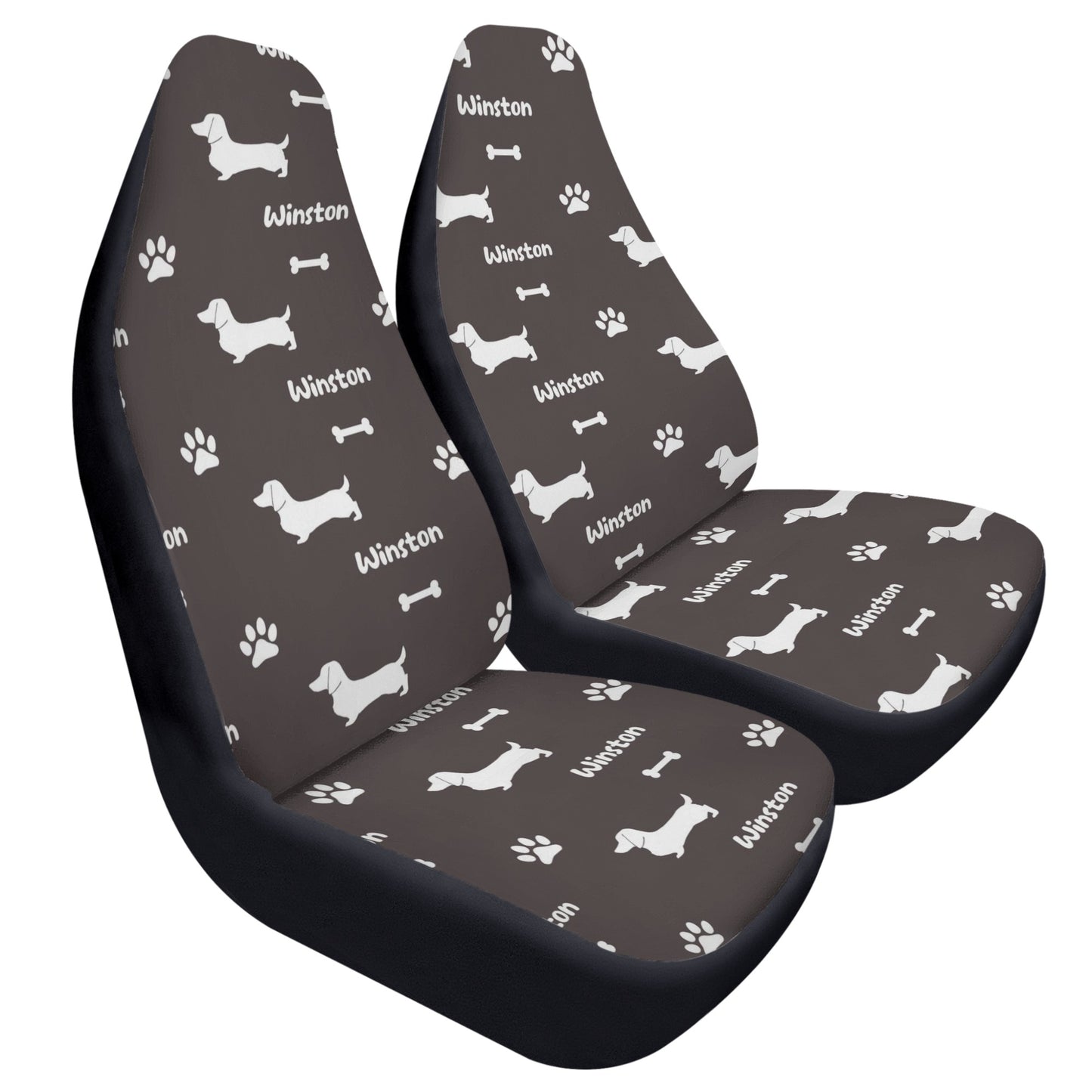 Funda de asiento de coche personalizada con nombre de Dachshunds - Funda de asiento de coche (2 piezas)