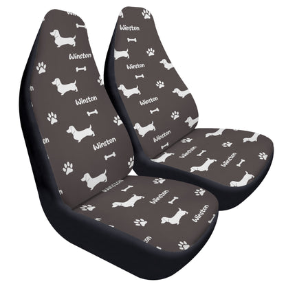 Funda de asiento de coche personalizada con nombre de Dachshunds - Funda de asiento de coche (2 piezas)