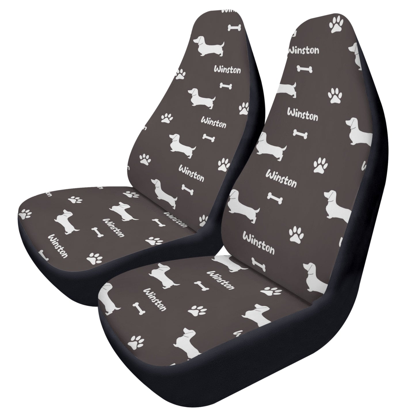 Custom Car Seat Cover with Dachshunds Name - Car Seat Cover (2 pcs)