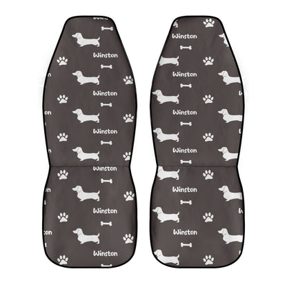 Funda de asiento de coche personalizada con nombre de Dachshunds - Funda de asiento de coche (2 piezas)