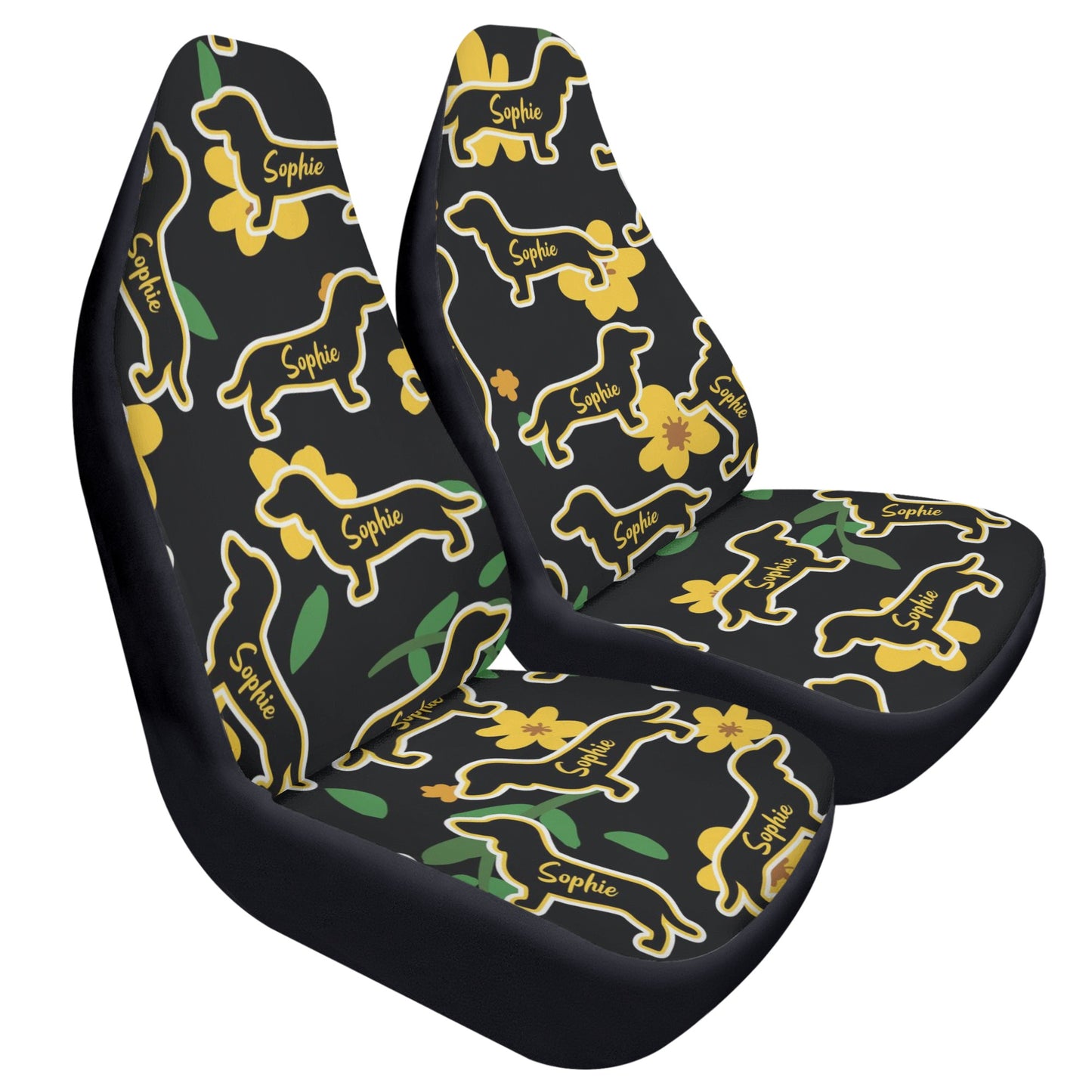 Custom Car Seat Cover with Dachshunds Name - Car Seat Cover (2 pcs)