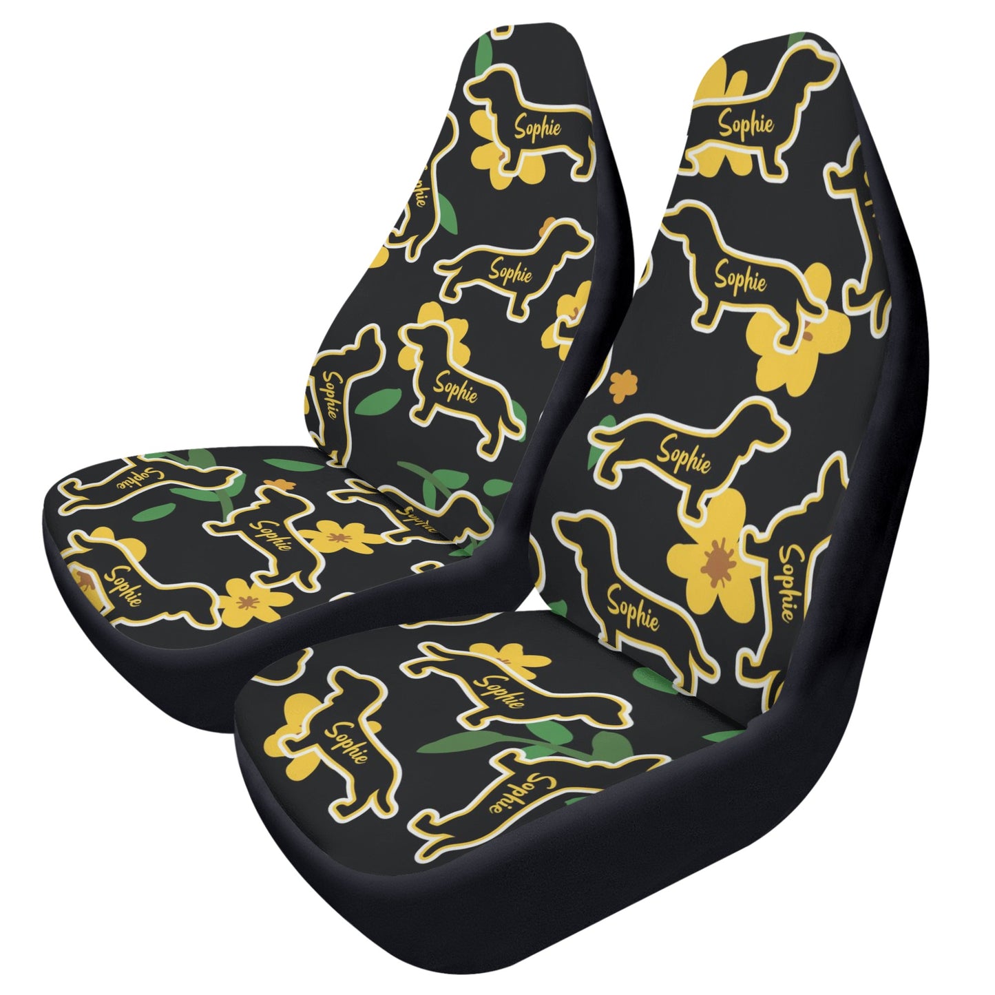 Custom Car Seat Cover with Dachshunds Name - Car Seat Cover (2 pcs)