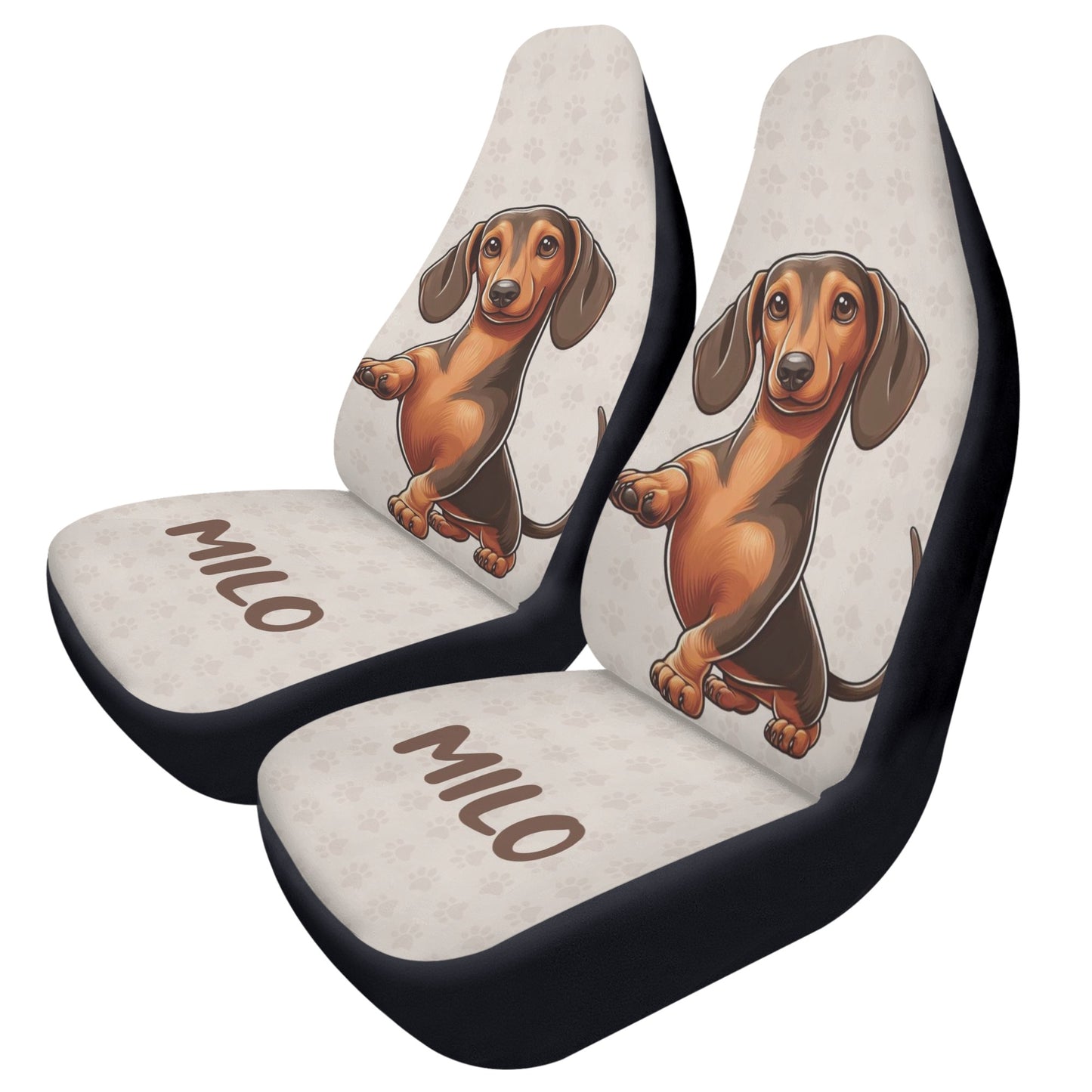 Funda de asiento de coche personalizada con nombre de Dachshunds - Funda de asiento de coche (2 piezas)