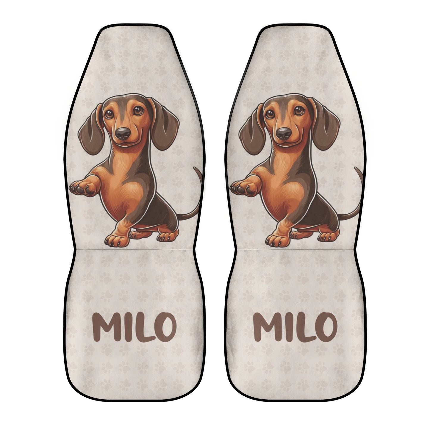 Funda de asiento de coche personalizada con nombre de Dachshunds - Funda de asiento de coche (2 piezas)