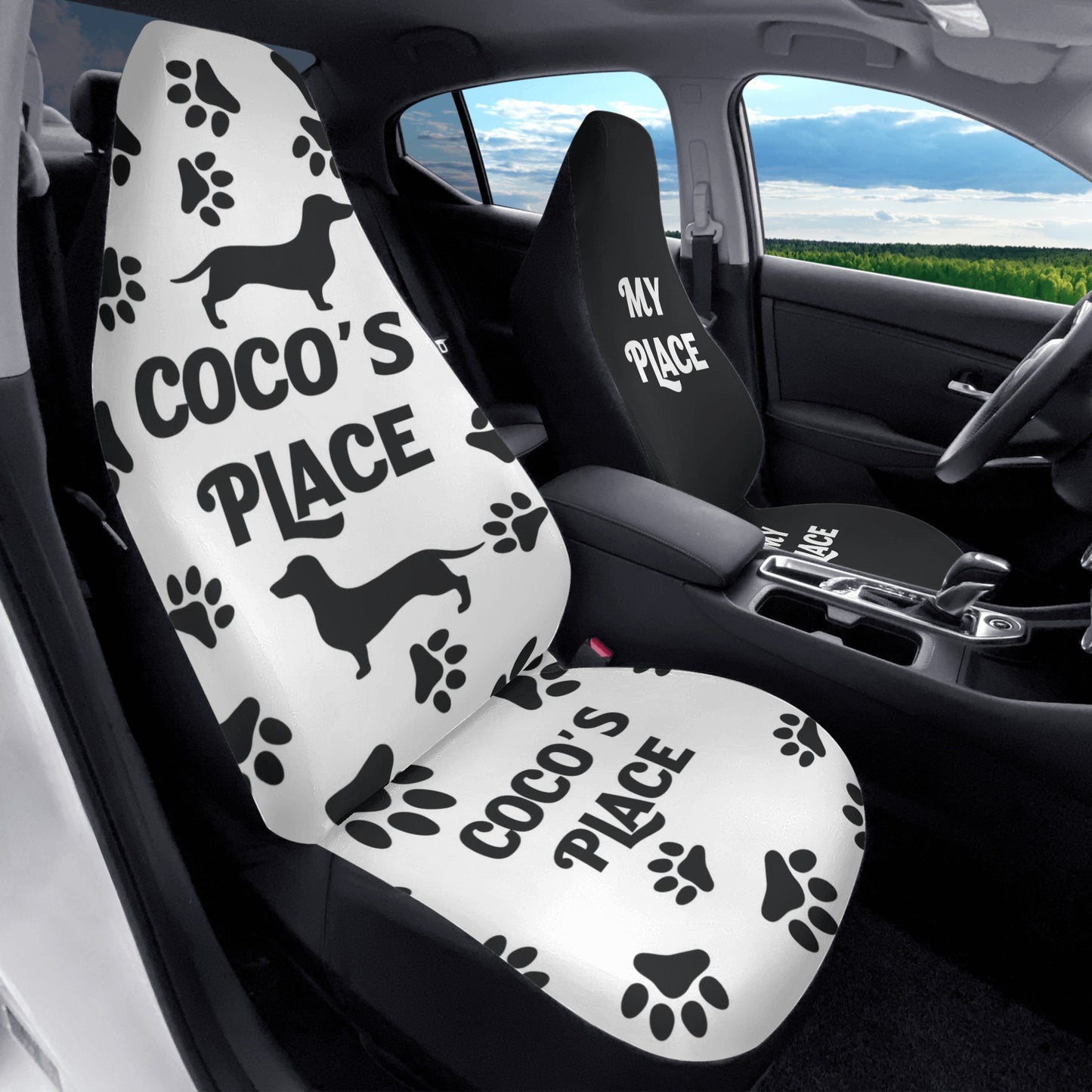 Custom Car Seat Cover with Dachshunds Name - Car Seat Cover (2 pcs)