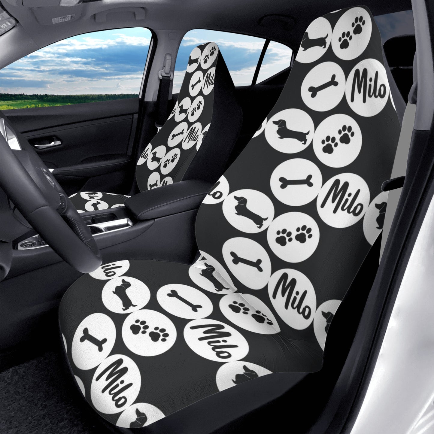 Custom Car Seat Cover with Dachshunds Name - Car Seat Cover (2 pcs)