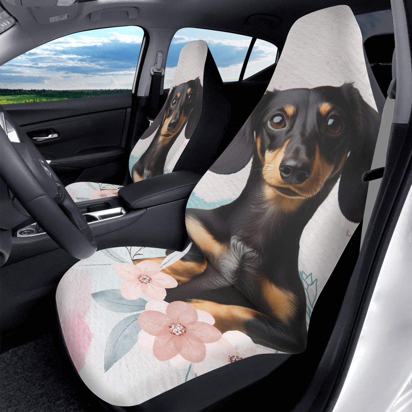 Funda de asiento de coche personalizada con imagen de Perros Salchichas - Fundas de asiento de coche (2 piezas)