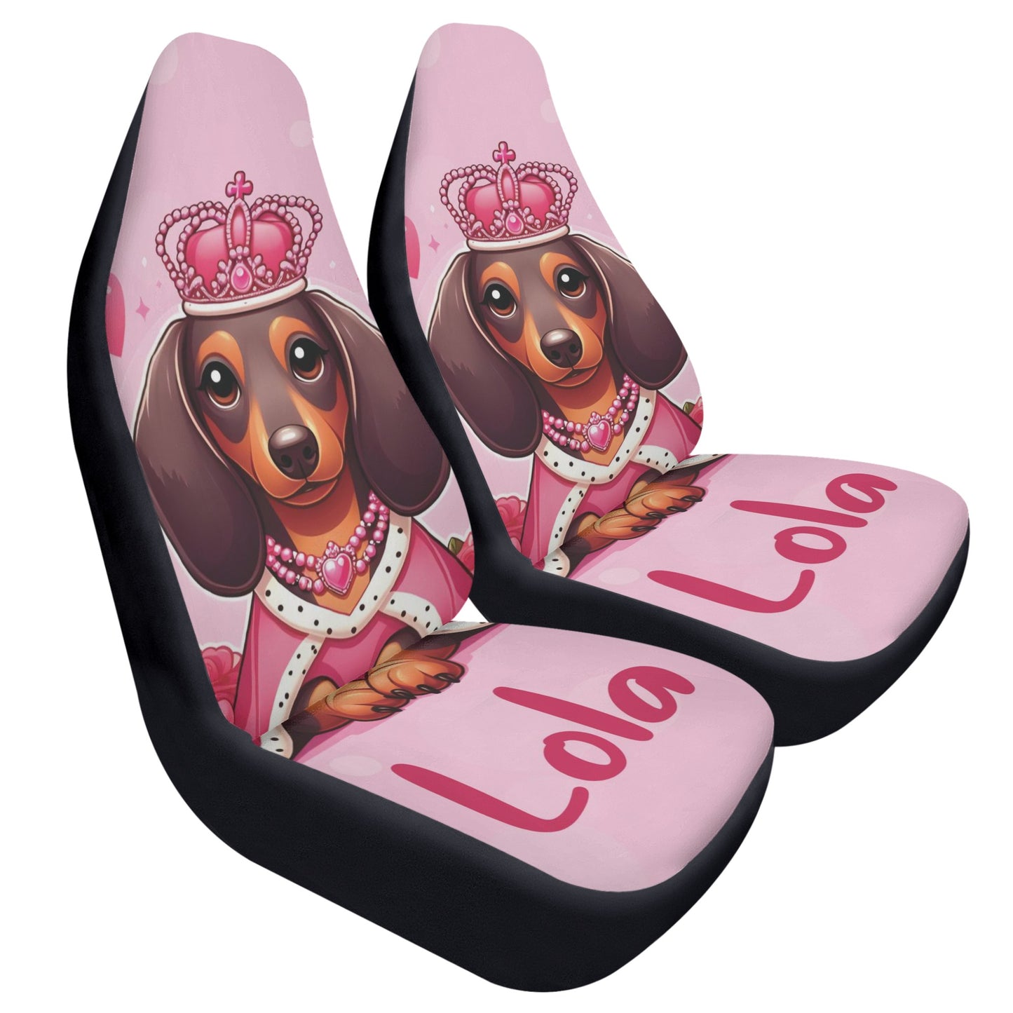 Funda de asiento de coche personalizada con nombre de Dachshunds - Funda de asiento de coche (2 piezas)