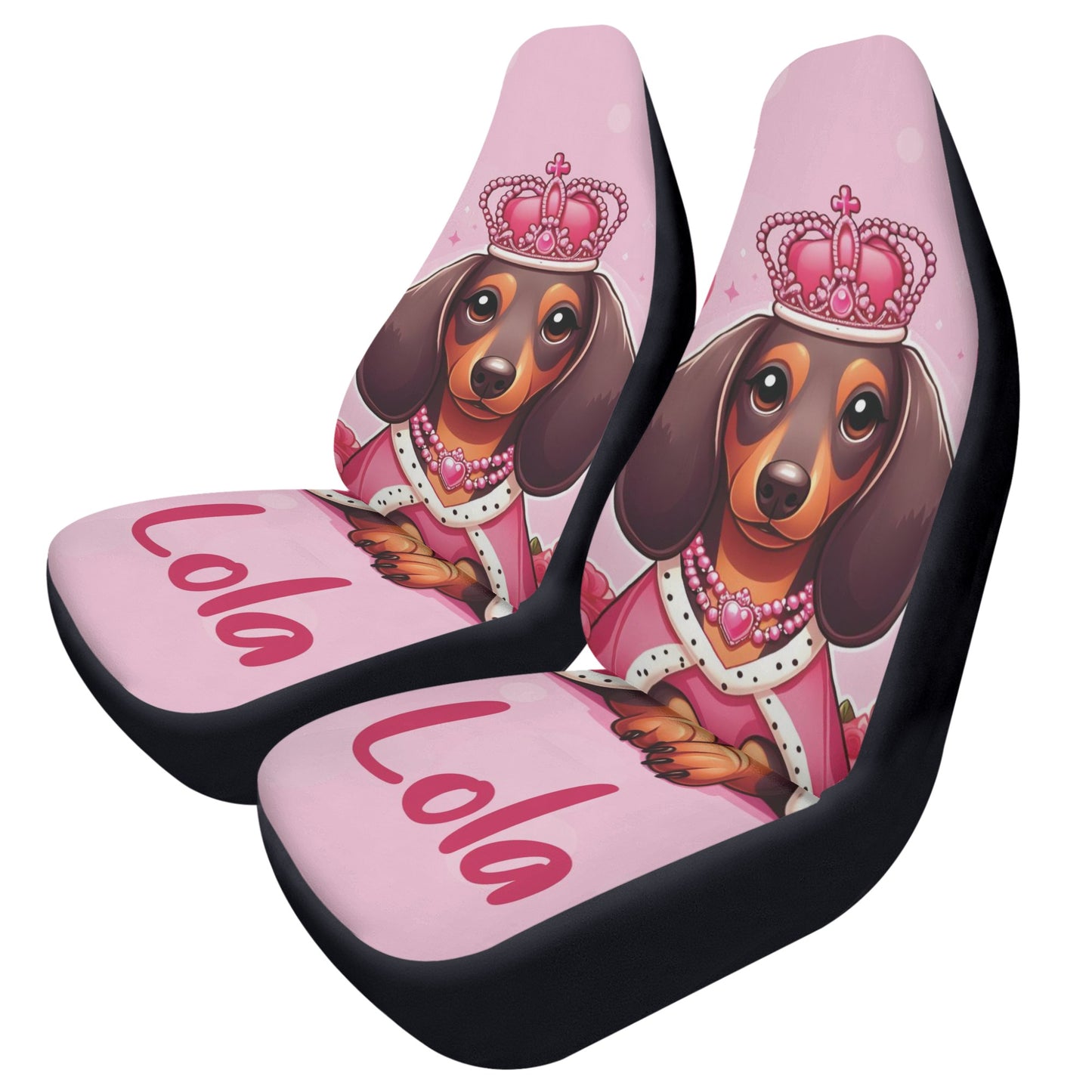 Funda de asiento de coche personalizada con nombre de Dachshunds - Funda de asiento de coche (2 piezas)