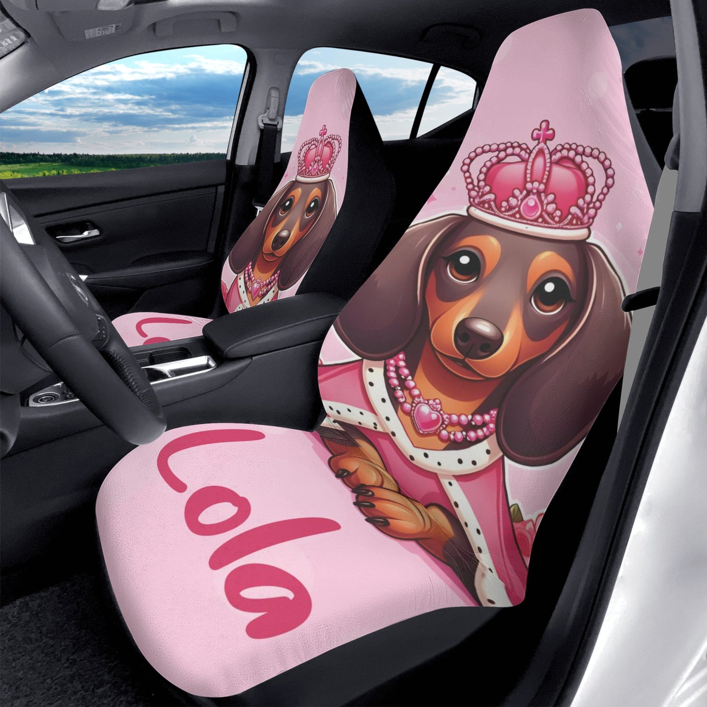 Custom Car Seat Cover with Dachshunds Name - Car Seat Cover (2 pcs)