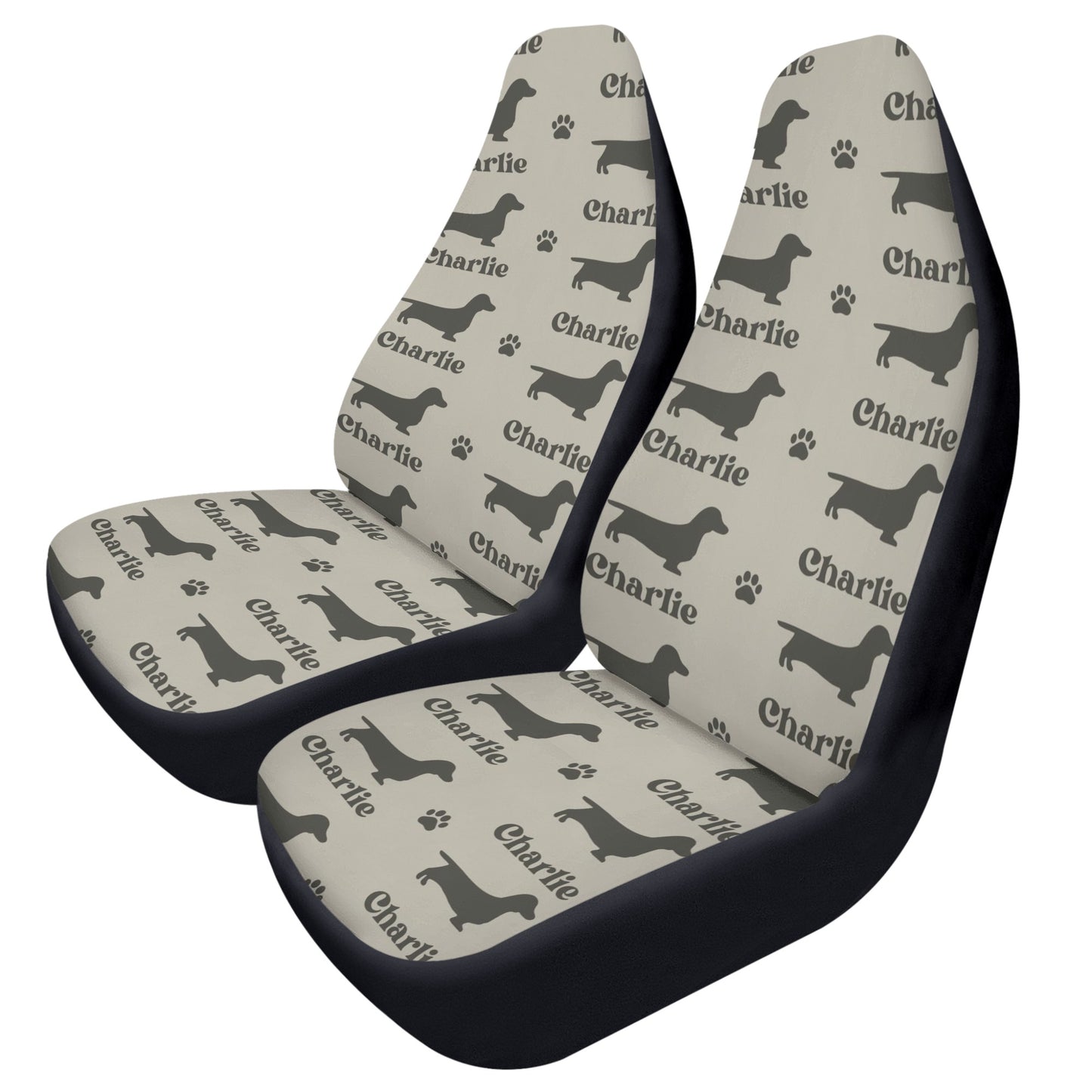 Funda de asiento de coche personalizada con nombre de Dachshunds - Funda de asiento de coche (2 piezas)