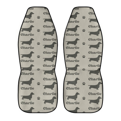 Funda de asiento de coche personalizada con nombre de Dachshunds - Funda de asiento de coche (2 piezas)
