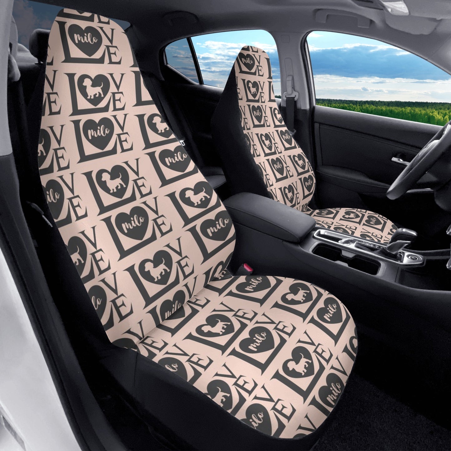 Custom Car Seat Cover with Dachshunds Name - Car Seat Cover (2 pcs)