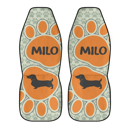 Funda de asiento de coche personalizada con nombre de Dachshunds - Funda de asiento de coche (2 piezas)