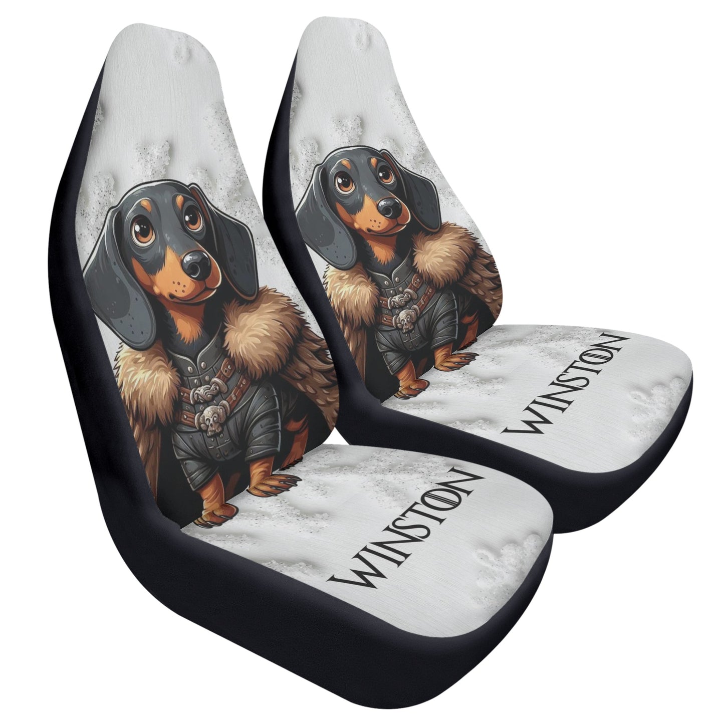 Funda de asiento de coche personalizada con nombre de Dachshunds - Funda de asiento de coche (2 piezas)