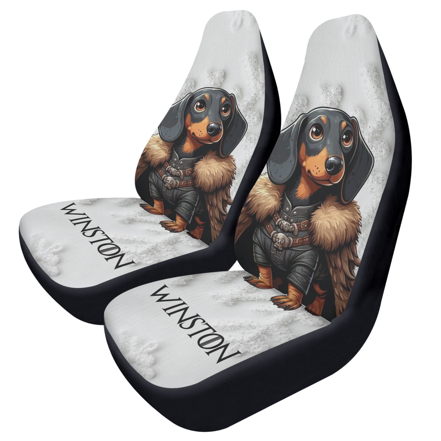 Funda de asiento de coche personalizada con nombre de Dachshunds - Funda de asiento de coche (2 piezas)