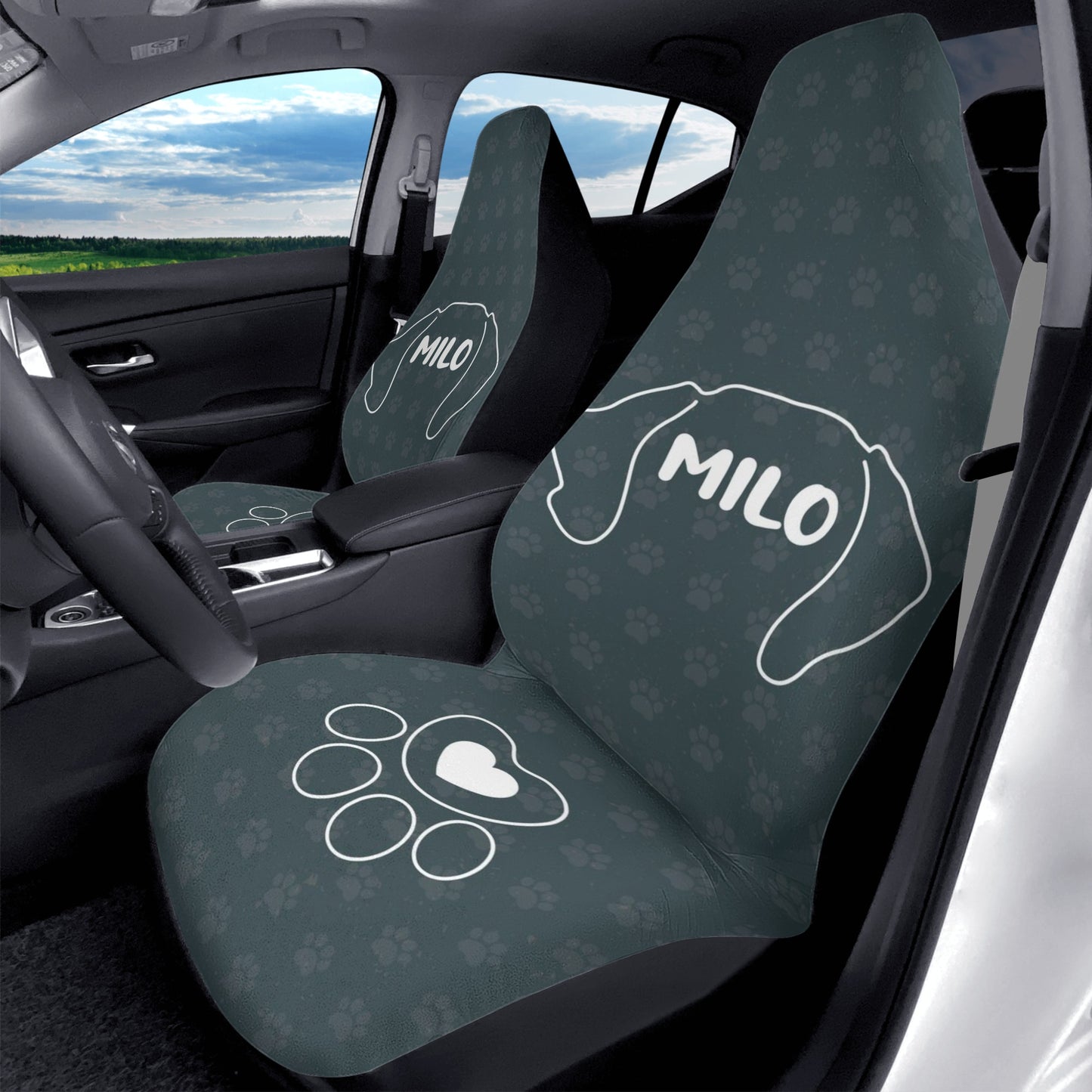 Custom Car Seat Cover with Dachshunds Name - Car Seat Cover (2 pcs)