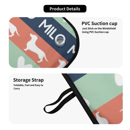 Parasol para automóvil personalizado con nombre de perros salchicha - Car Auto Sun Shade