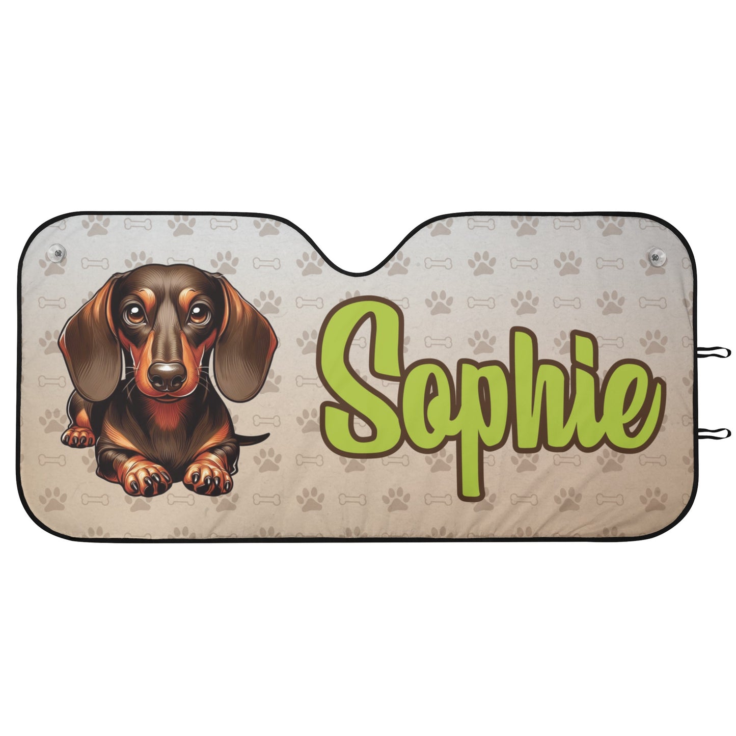 Custom Car Auto Sun Shade with dachshunds Name - Car Auto Sun Shade