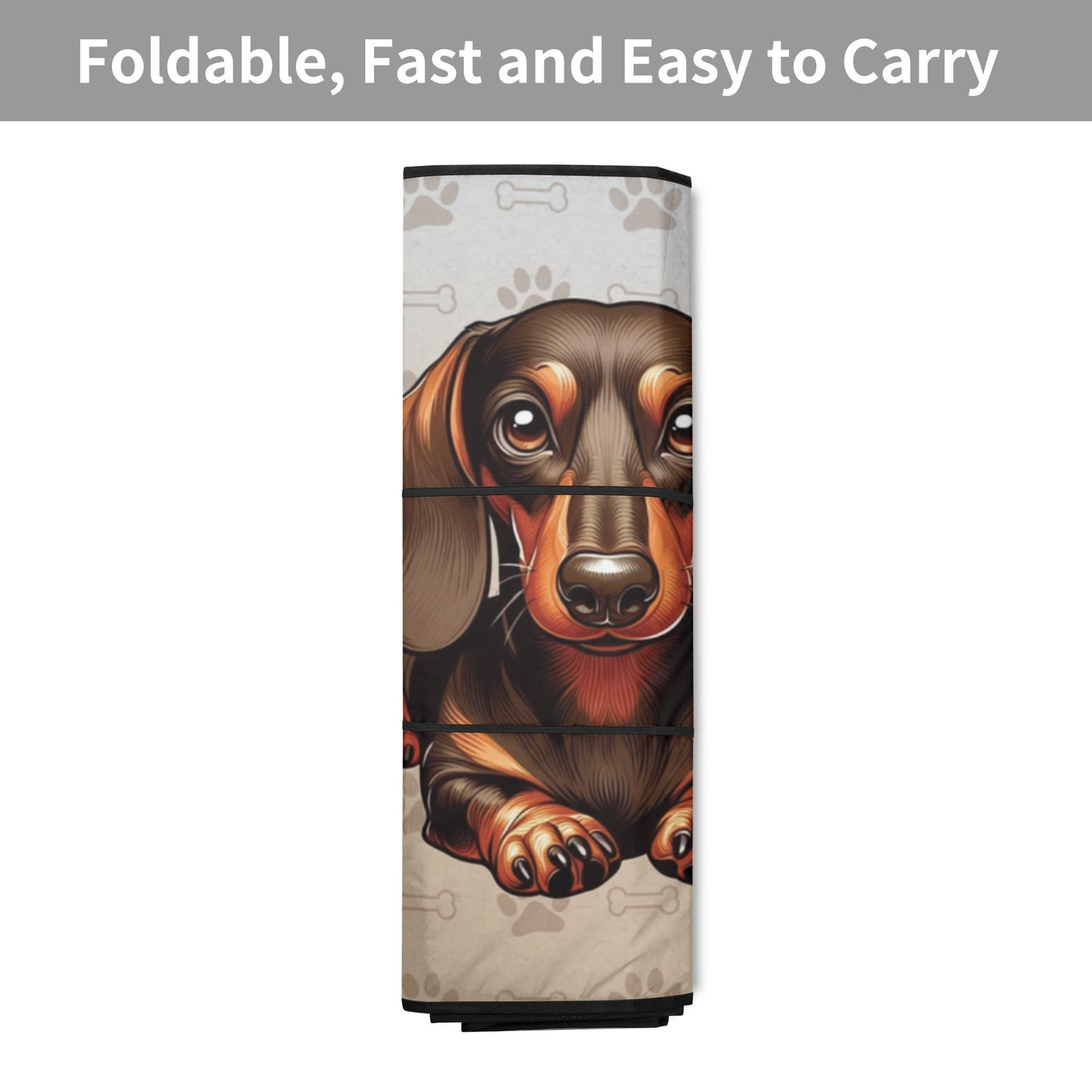 Parasol para automóvil personalizado con nombre de perros salchicha - Car Auto Sun Shade