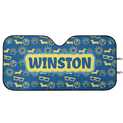 Custom Car Auto Sun Shade with dachshunds Name - Car Auto Sun Shade