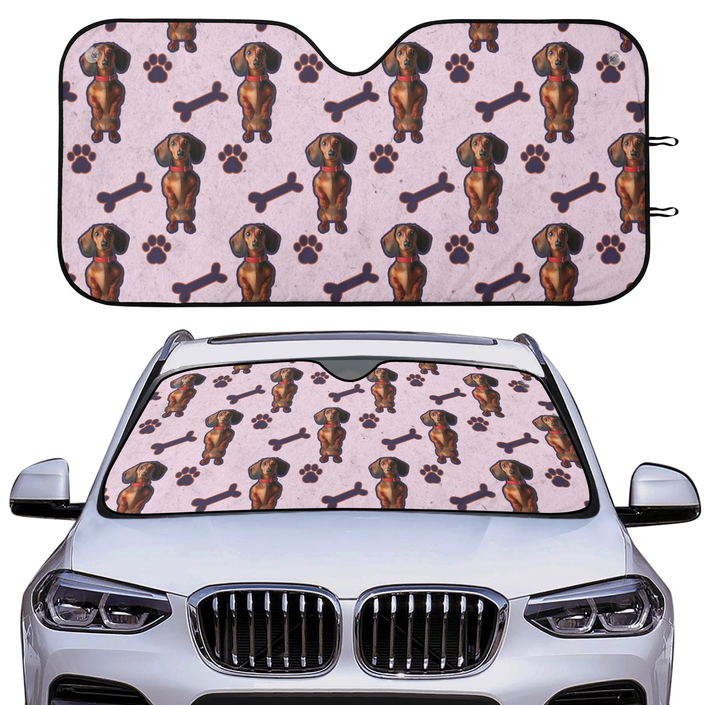 Custom car sun shade  with Dachshund  Photo