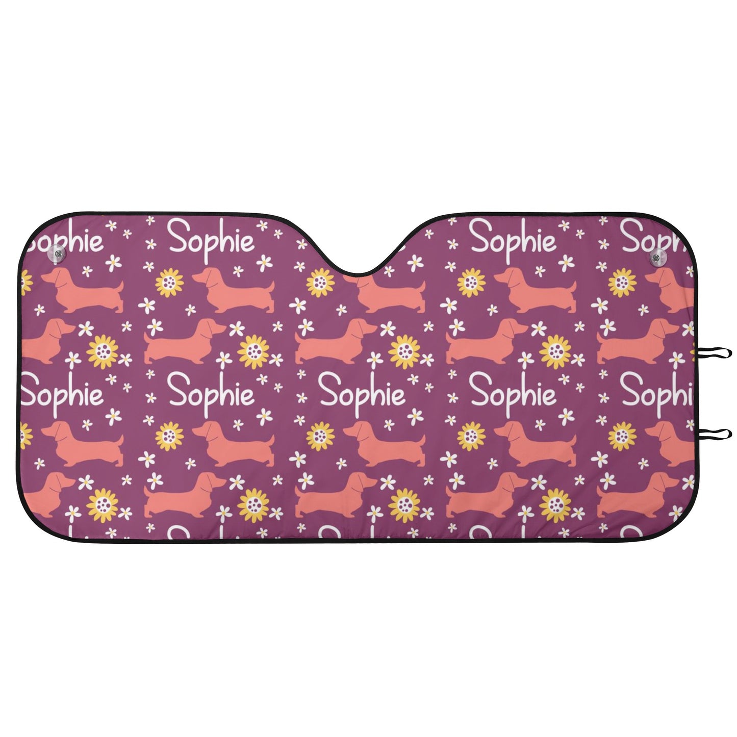 Custom Car Auto Sun Shade with dachshunds Name - Car Auto Sun Shade