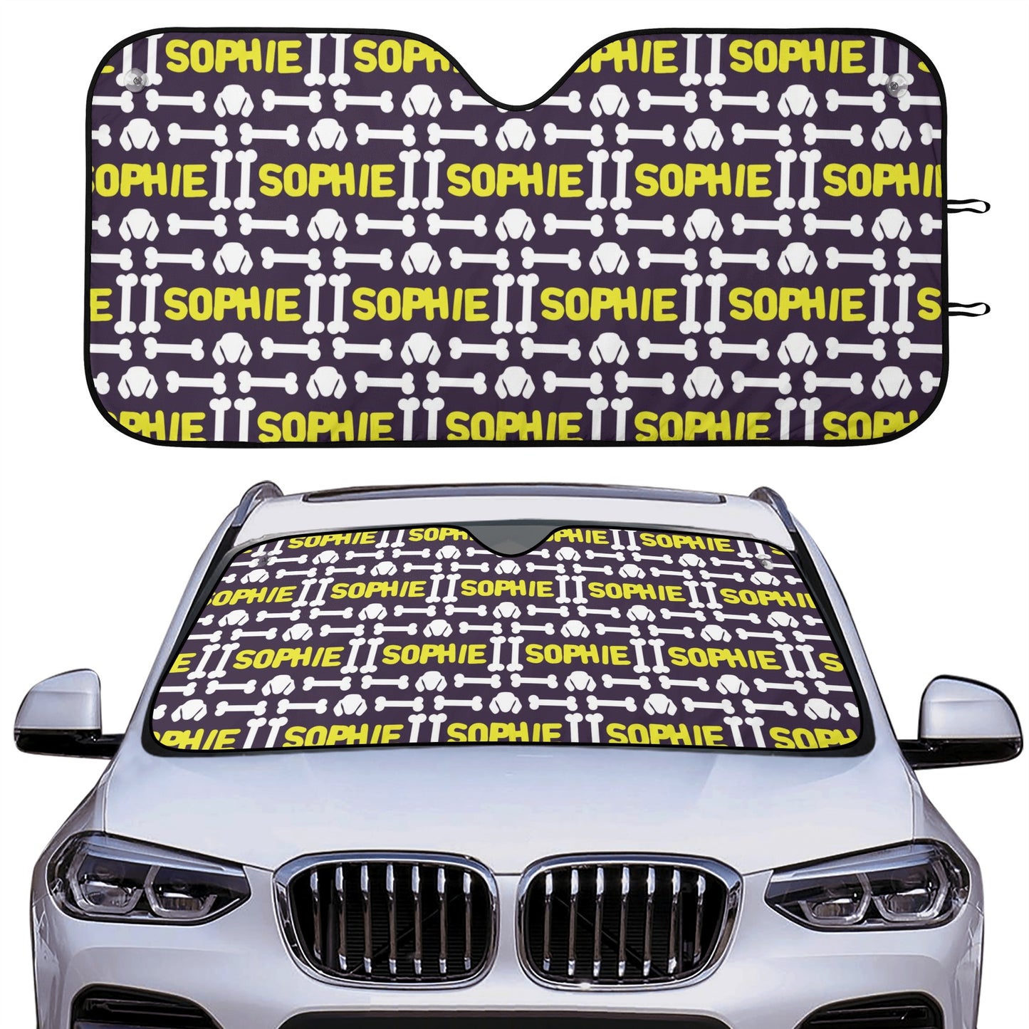 Custom Car Auto Sun Shade with dachshunds Name - Car Auto Sun Shade