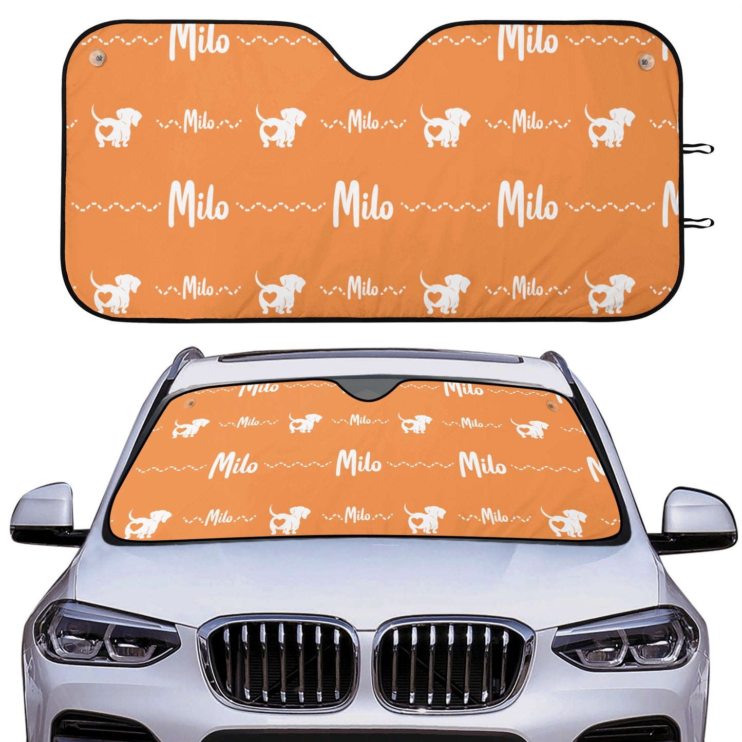 Custom Car Auto Sun Shade with dachshunds Name - Car Auto Sun Shade