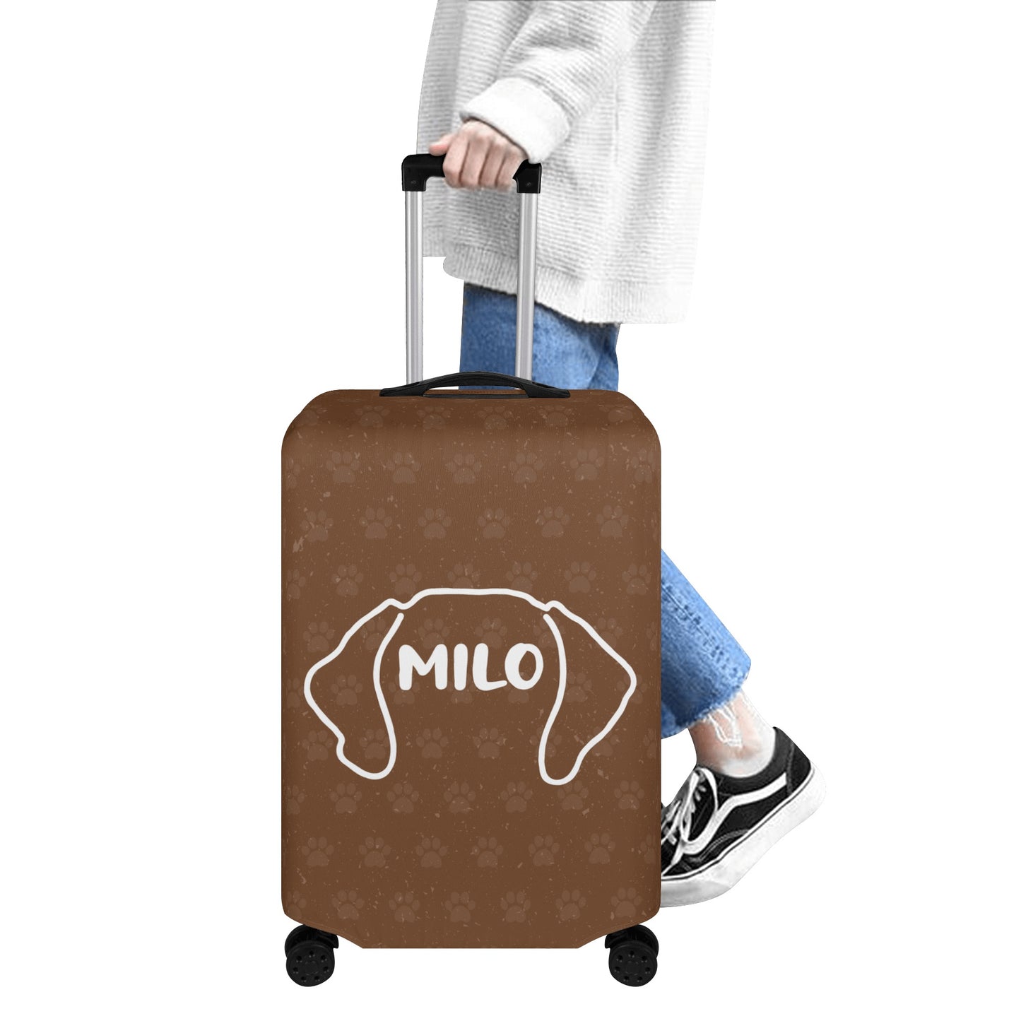 Personalized Luggage Cover with Dachshund Name - Luggage Cover