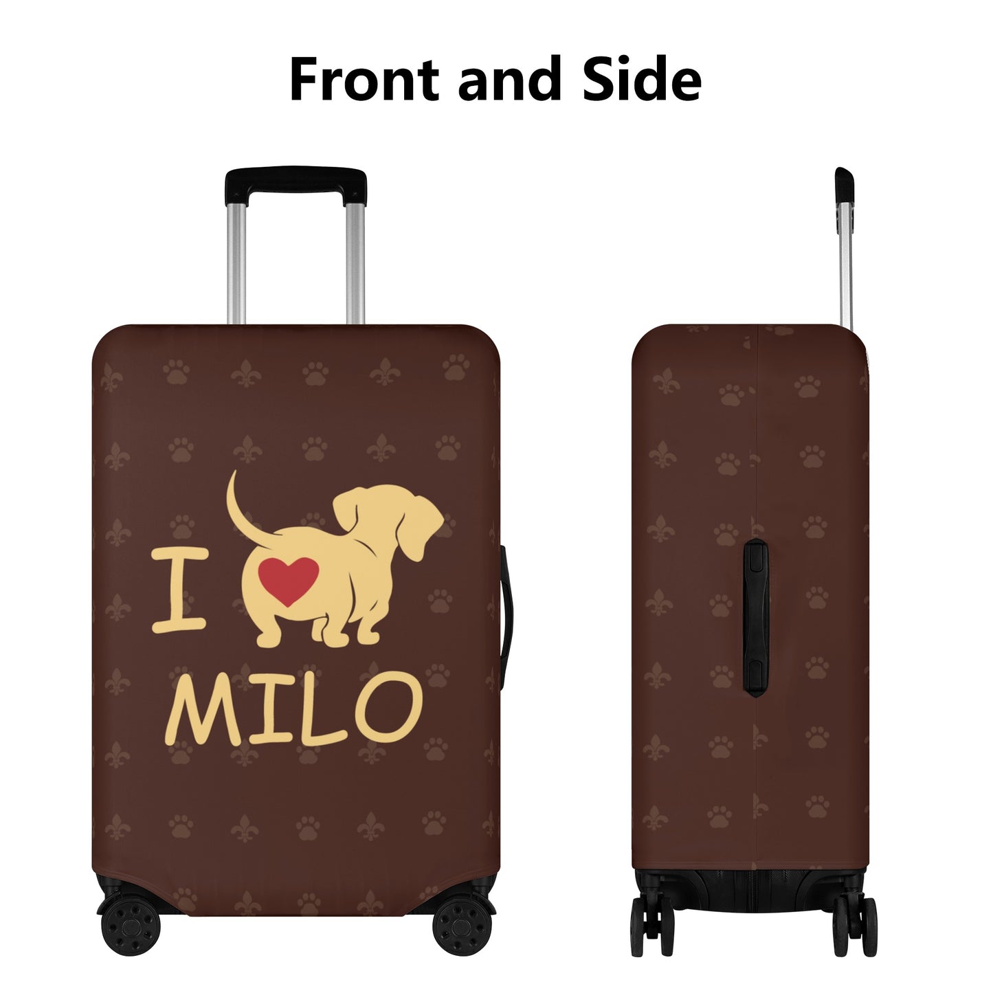 Personalized Luggage Cover with Dachshund Name - Luggage Cover