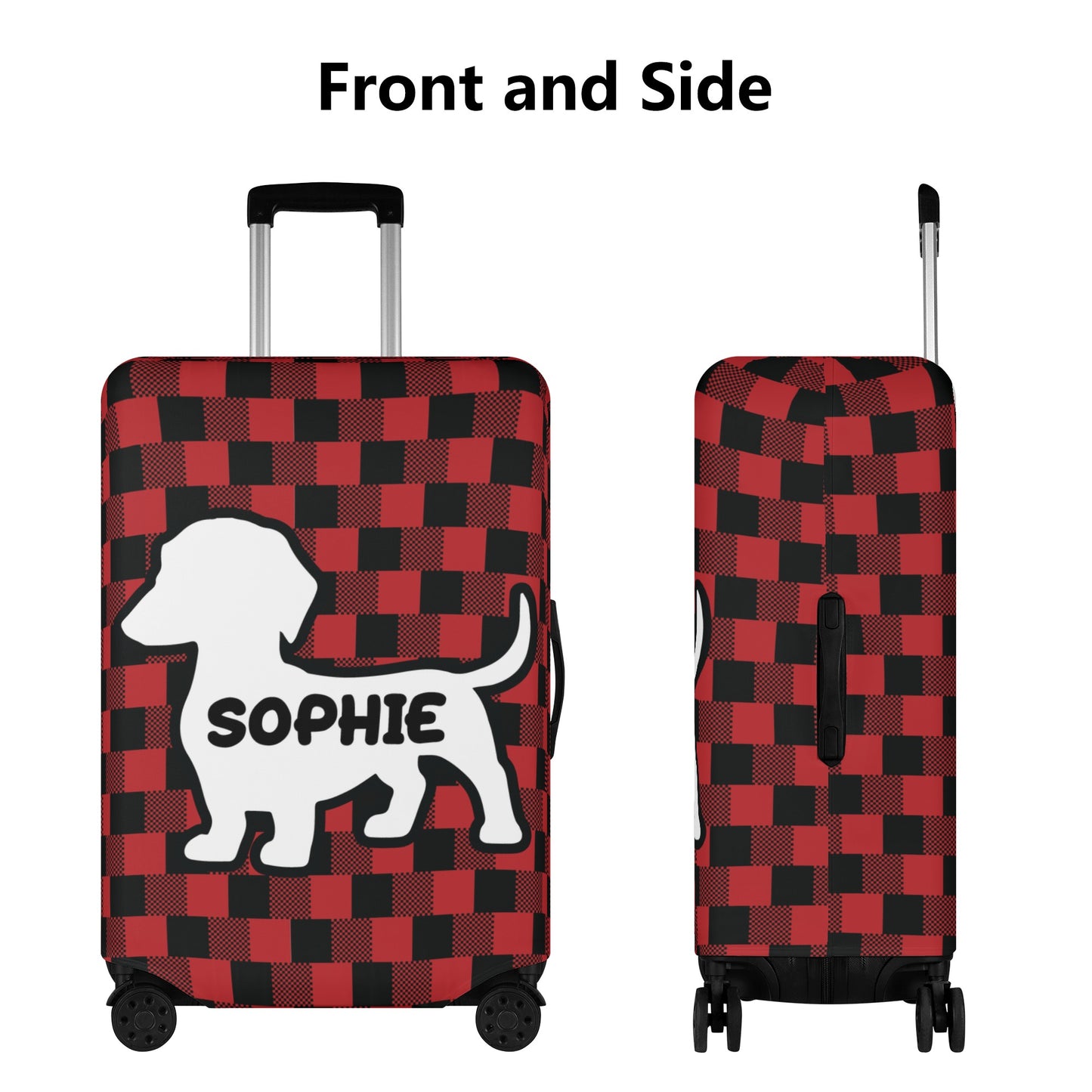 Personalized Luggage Cover with Dachshund Name - Luggage Cover