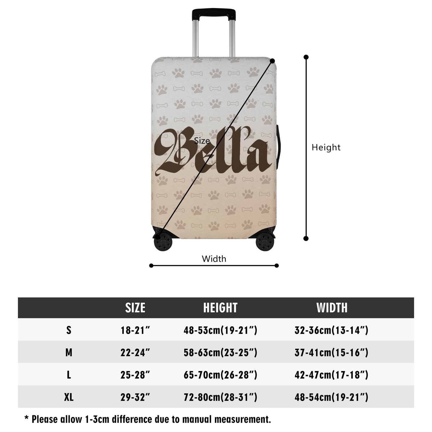 Personalized Luggage Cover with Dachshund Name - Luggage Cover