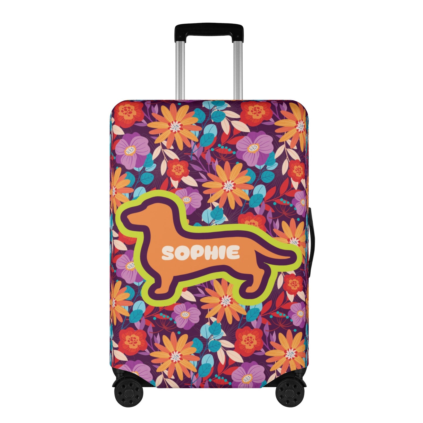 Personalized Luggage Cover with Dachshund Name - Luggage Cover