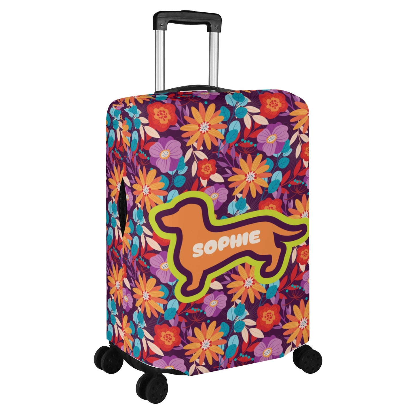 Personalized Luggage Cover with Dachshund Name - Luggage Cover