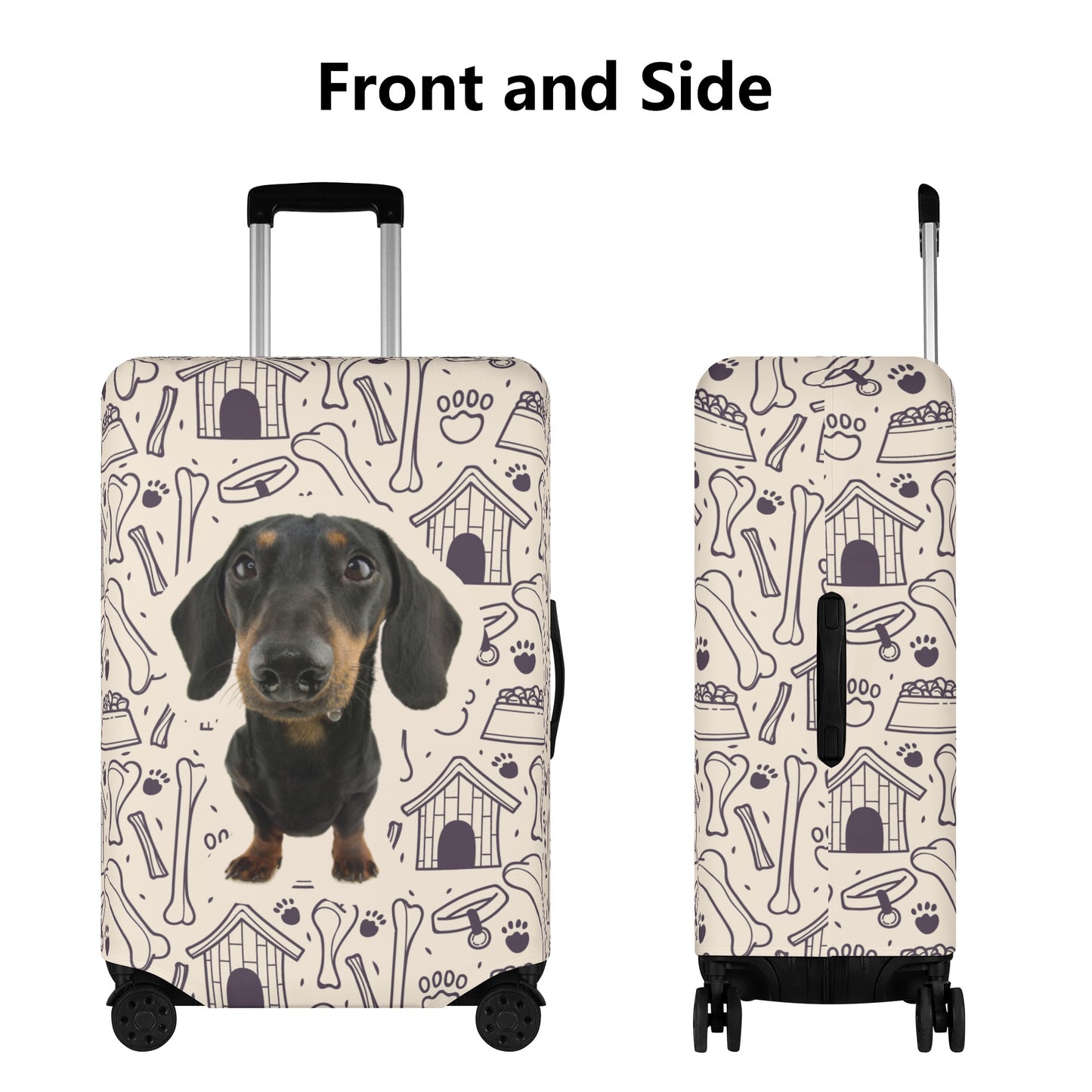 Custom Luggage Cover with Dachshund picture