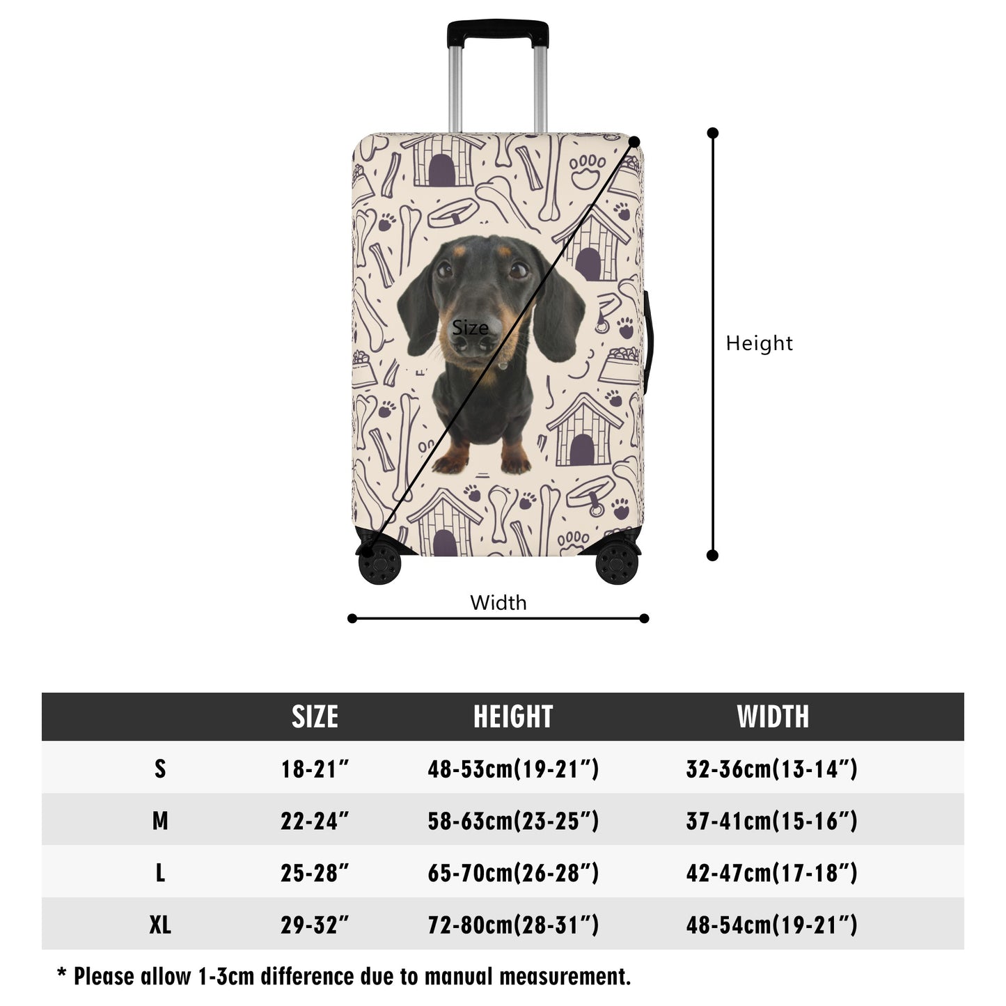 Custom Luggage Cover with Dachshund picture