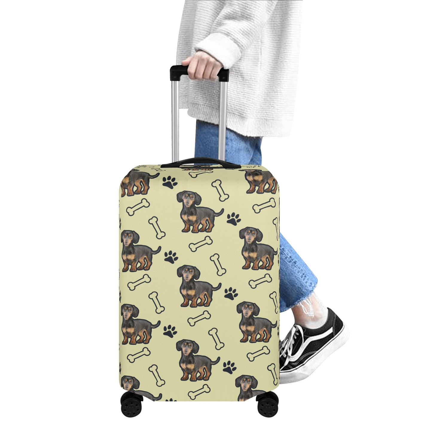 Custom Luggage Cover with Dachshund picture