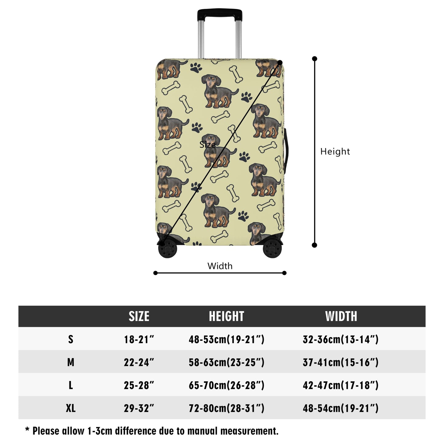 Custom Luggage Cover with Dachshund picture