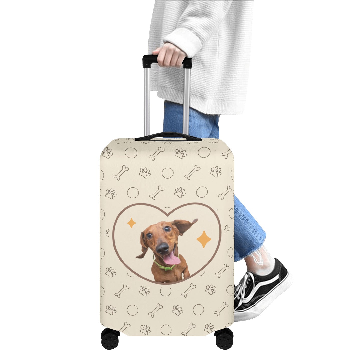 Custom Luggage Cover with Dachshund picture