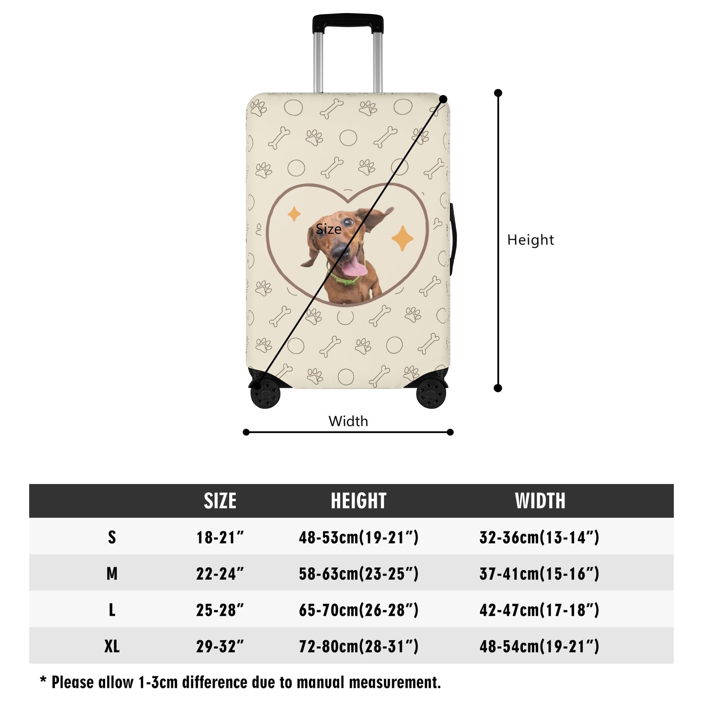 Custom Luggage Cover with Dachshund picture