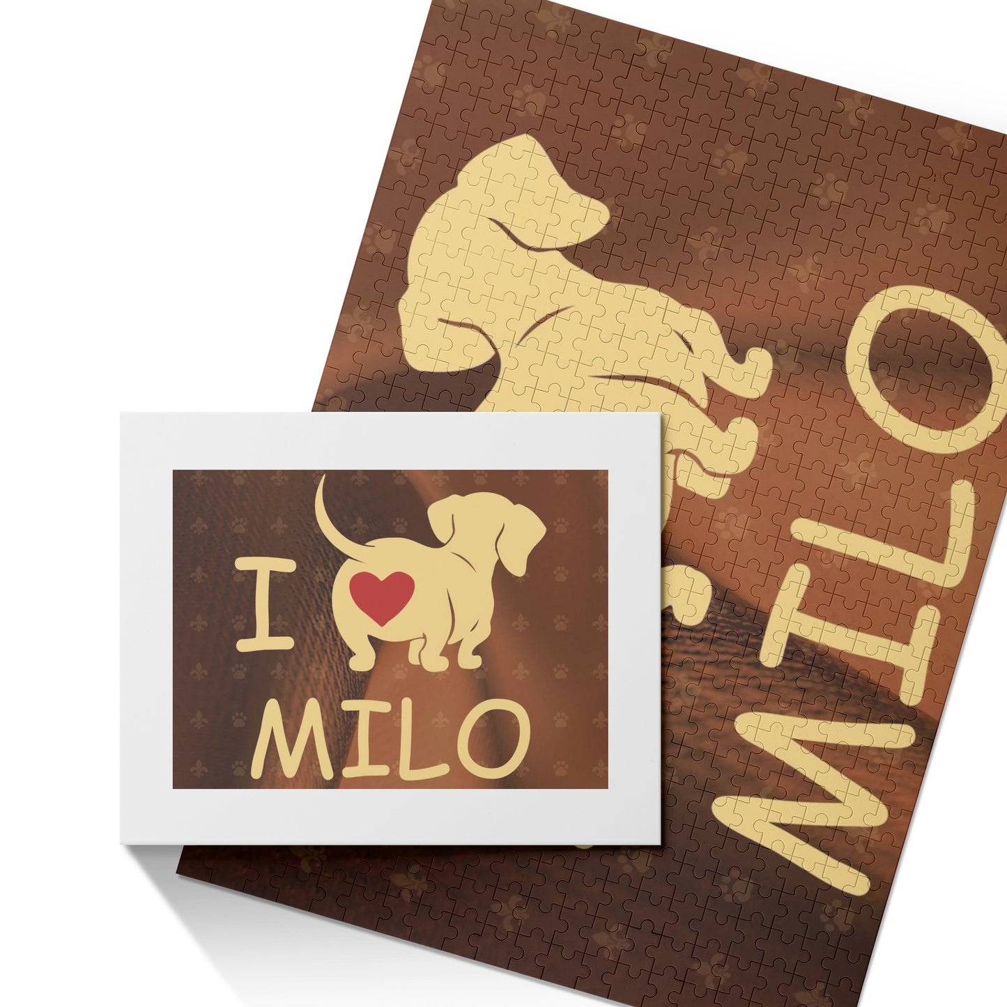 Puzzle personalizado con nombre de Perro Salchicha - Puzzle