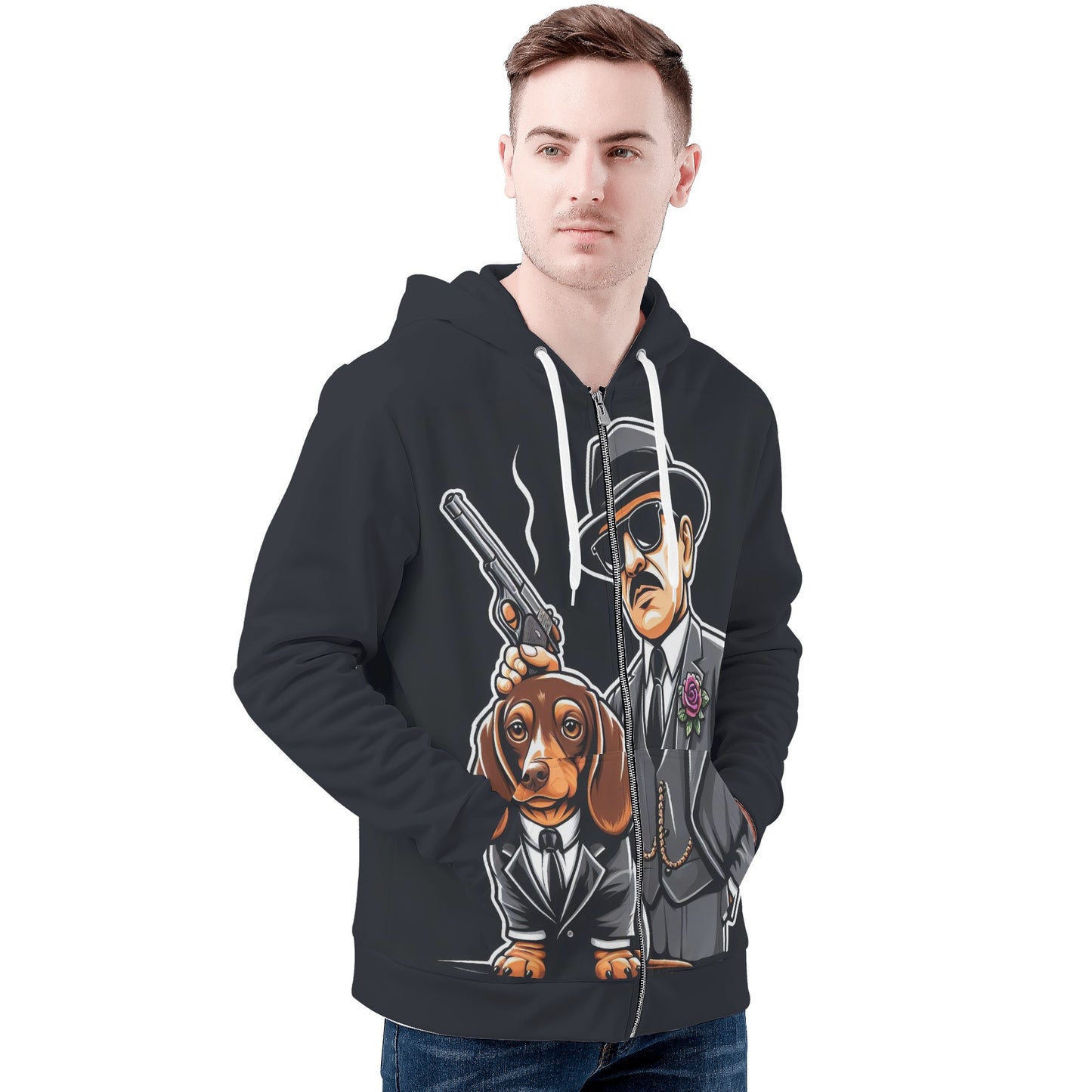 Lucy - All Over Print Zip Up Hoodie